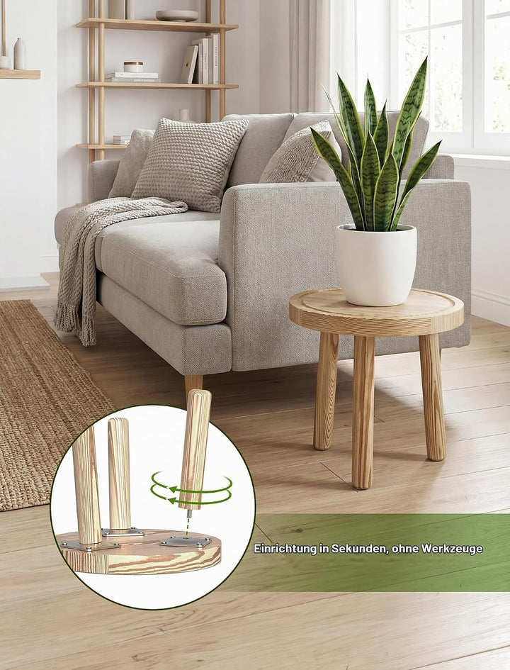 NiHome Pflanzenregal Holz 3 Stufen, Blumentreppe Balkon Garten