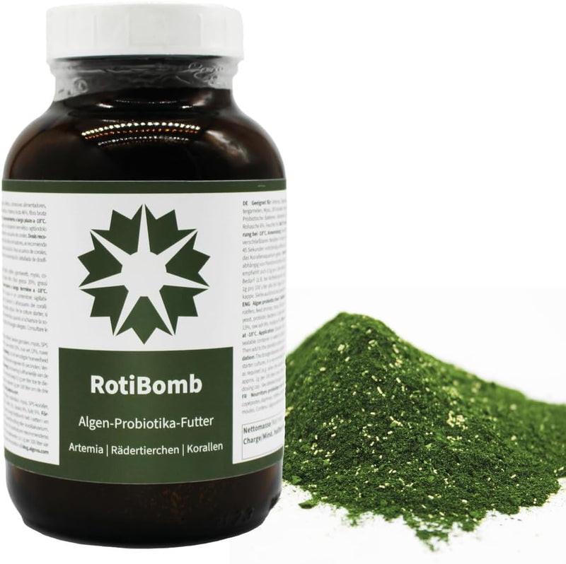 algova RotiBomb – Innovatives Futter mit Algen und Probiotika für Artemia, Daphnien Wasserflöhe, Fee