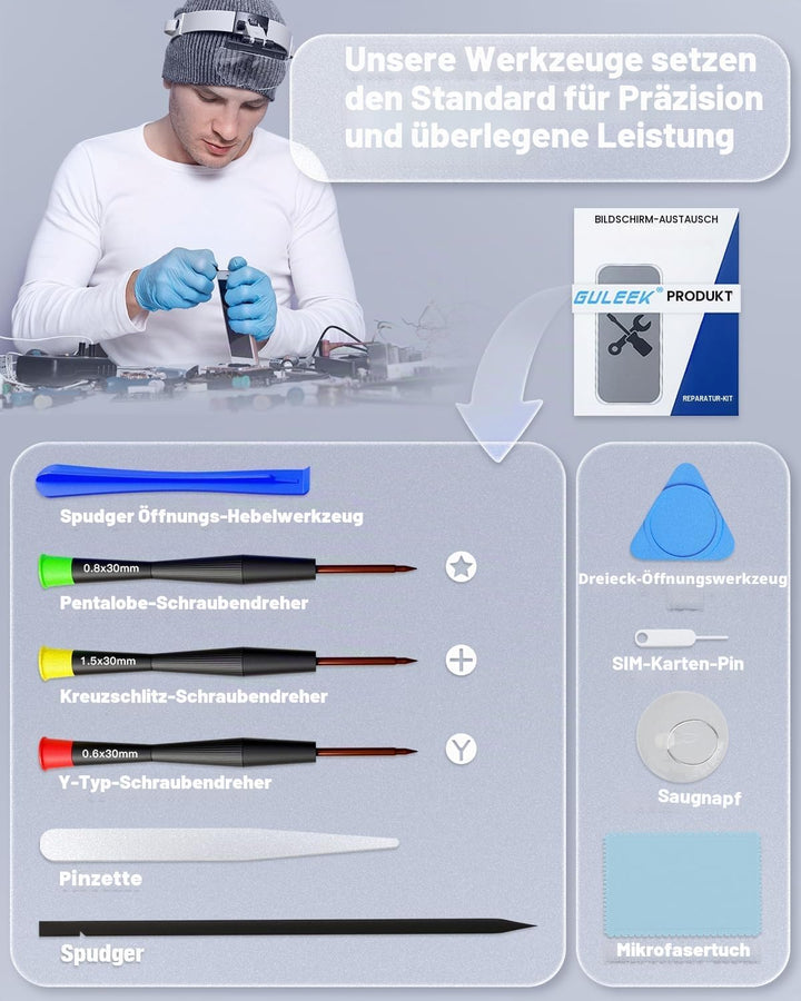 GULEEK Display für iPhone 11 Pro Max Bildschirm Ersatz 6,5 Zoll LCD Touchscreen 3D Touch Vormontiert