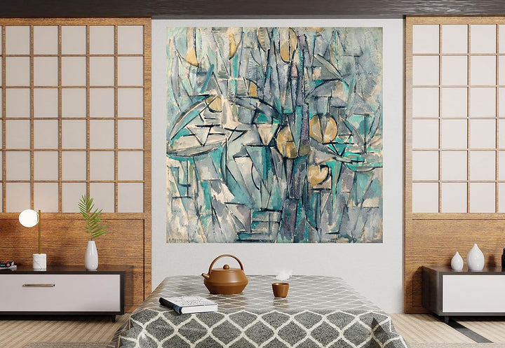 Komposition 10 von Piet Mondrian Kunstdruck auf Leinwand, Wohnzimmer, moderne Kunst, Landschaft, HD-