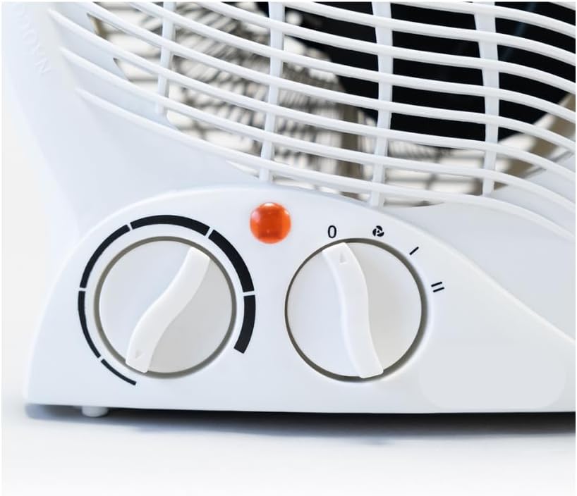 INTEC Elektrischer Heizlüfter, 2000 W, tragbar, kompakt | 2 Wärme-Modi (1000 W/2000 W) & Kühlung im