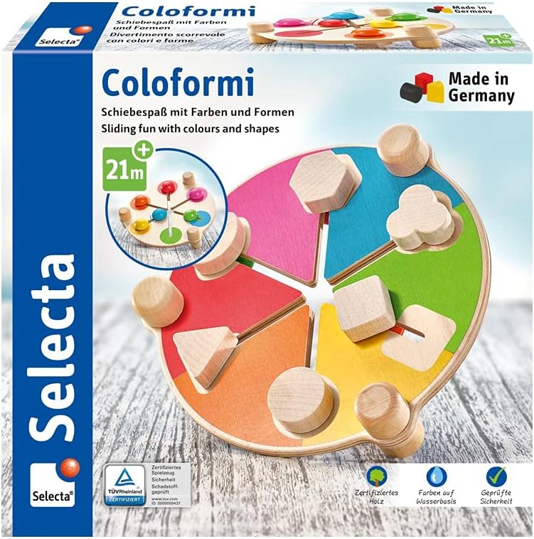 Selecta 62083 Coloformi, Schiebespass mit Farben und Formen, 19,5 cm