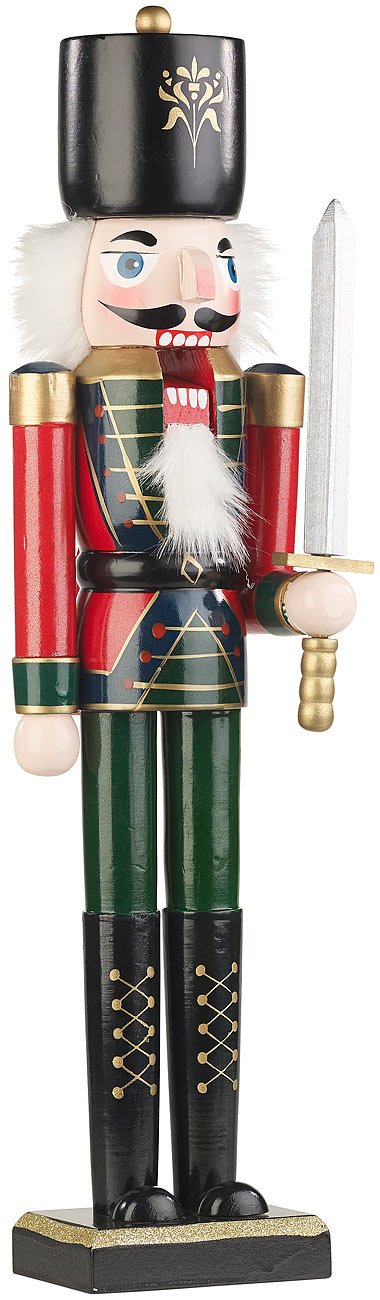 infactory Weihnachtsdekos: Handbemalter Deko-Nussknacker Soldat im Erzgebirge-Stil, 48,5 cm (Deko-Nu