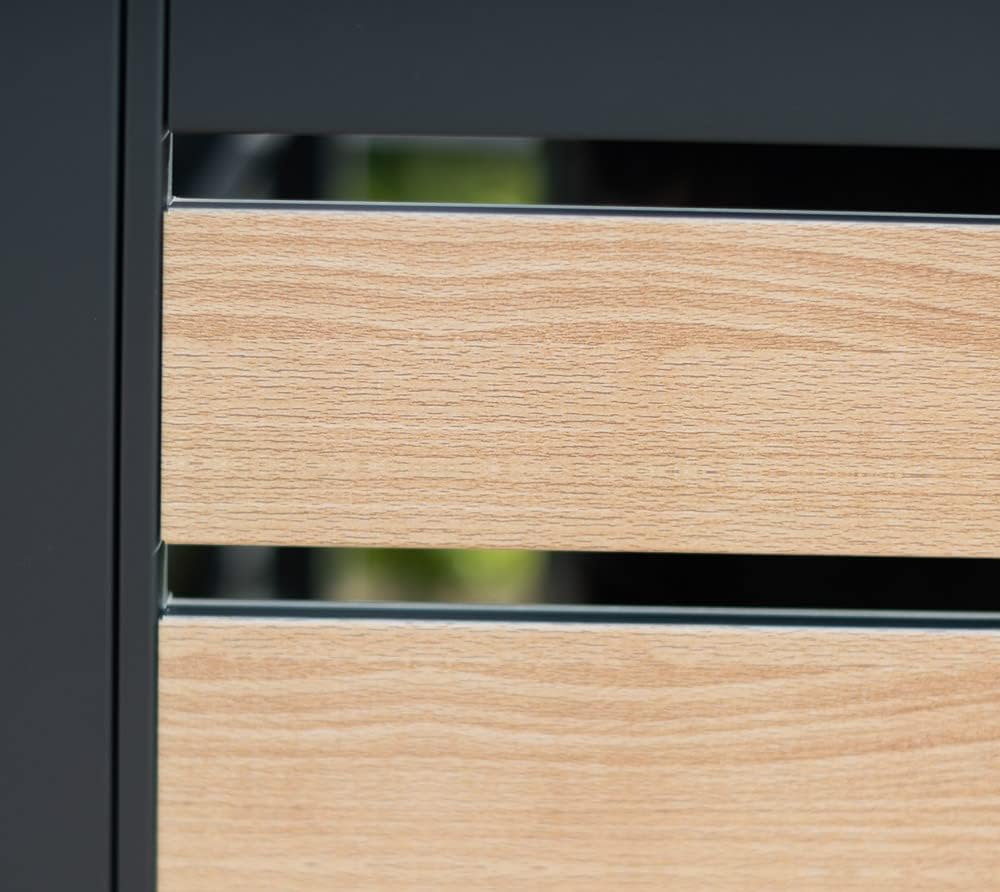 WESTMANN 2er Mülltonnenverkleidung Planum | Metall 160x80x120 cm Grau/Braun | Mülltonnen Sichtschutz