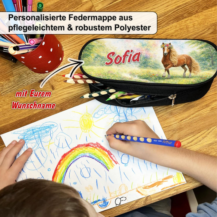 Federmäppchen mit Name personalisiert, rosa, türkis blau Stiftebox Federtasche, Geschenkidee Schulan