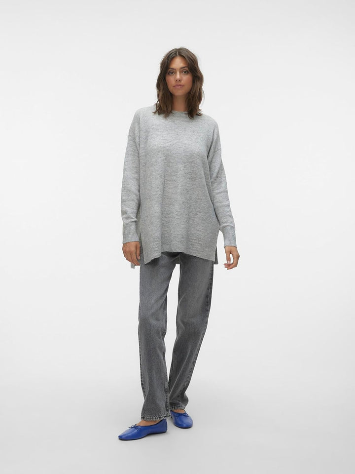 VERO MODA Female Strickpullover VMFILUCA Pullover S Light Grey Melange, S Light Grey Melange