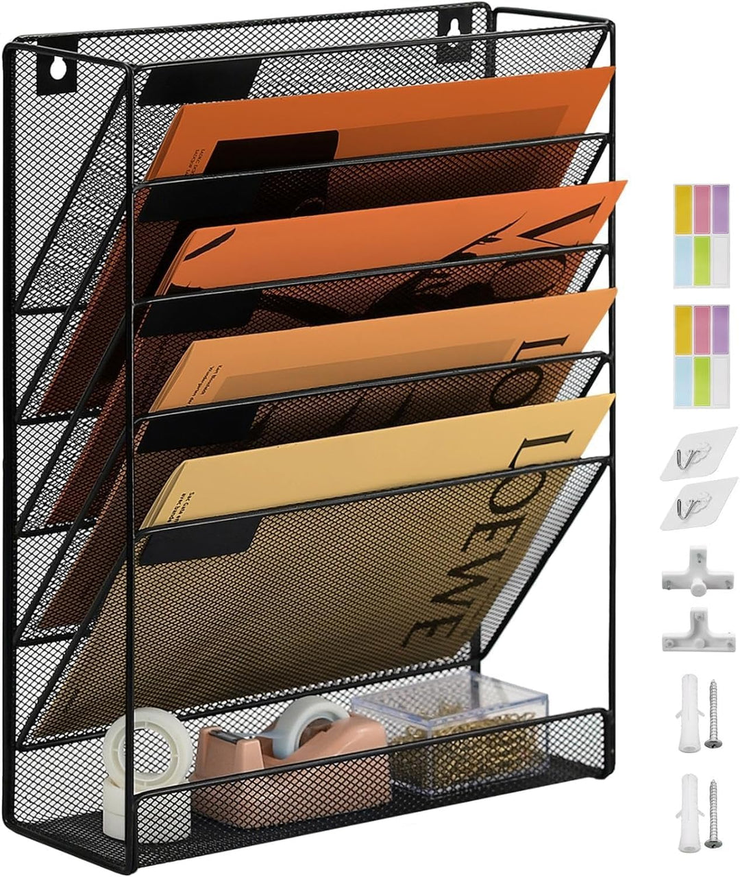 Zeitschriftenhalter Wand Zeitschriften Wandhalter Dokumentenhalter A4 Wandmontage 6 Stöckiger Hänger