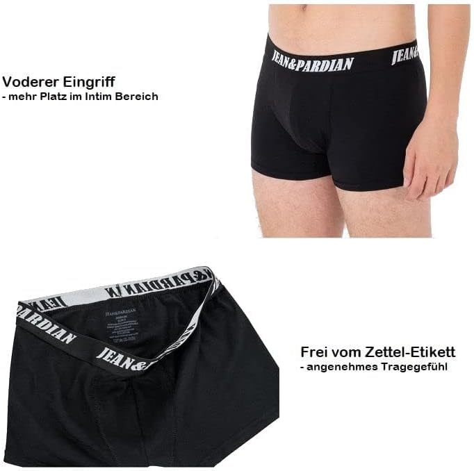 Jean&Pardian Retro Boxershorts 8er & 12er Pack - Bequeme & atmungsaktive Unterwäsche für Herren aus