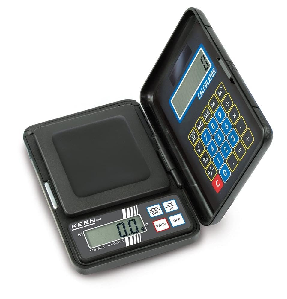 KERN Taschenwaage CM 150-1N (Wägebereich max. 150 g, Ablesbarkeit 0,1 g, mit integriertem Taschenrec