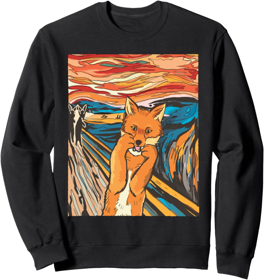 Der Schrei Gemälde Schreiender Fuchs Der Schrei Kunst Sweatshirt