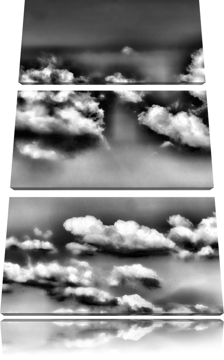 Pixxprint Wolken am blauen Himmel als Leinwandbild/Grösse: 3 Teilig (120x80) cm/Wandbild/Kunstdruck/