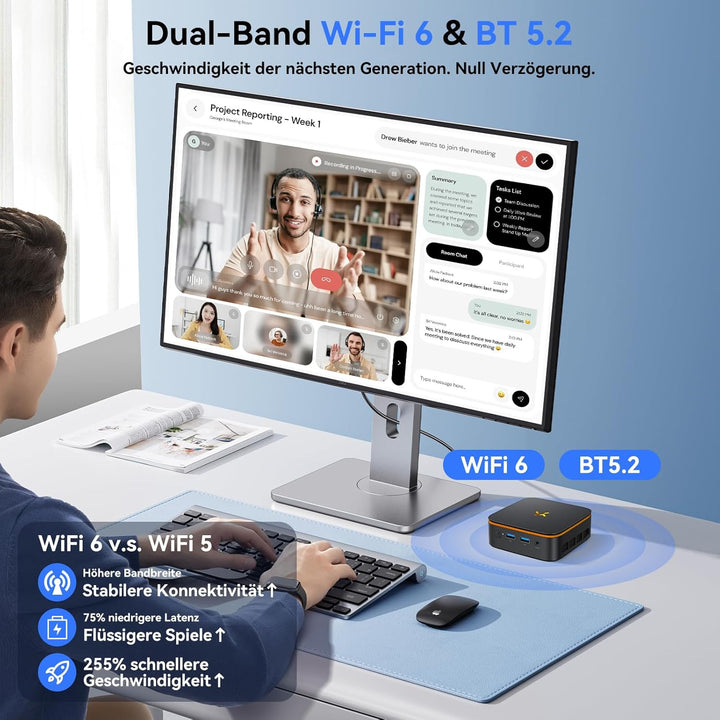 Huidun 2025 New H50 Mini PC W-11 Pro, 3 Jahre Garantie, Intel Twin Lake N150 (Aufgerüstet N97/N95, b