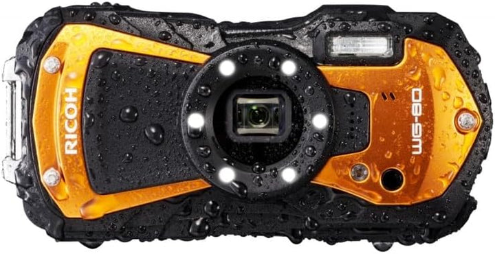 Ricoh WG-80 Orange Wasserdichte Digitalkamera - stosssicher frostsicher drucksicher 03127, Orange