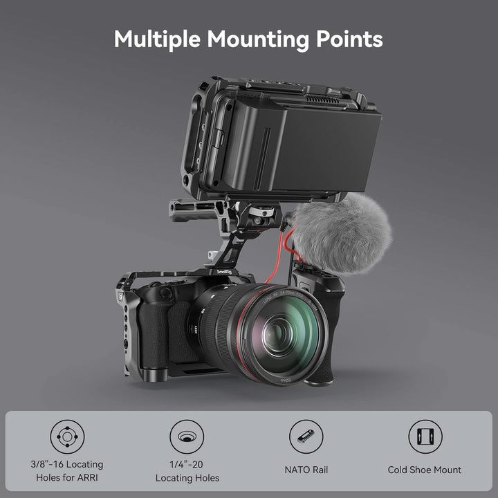 SMALLRIG Cage für Canon R8, Kamerakäfig mit 1/4"-20 Gewindelöchern, 3/8"-16 Positionierungslöchern f