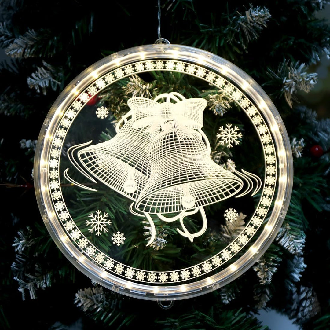 Meleager Weihnachten Dekorative Fenster Licht, Weihnachtsbeleuchtung Hängend Fenster, 3D Hängende We