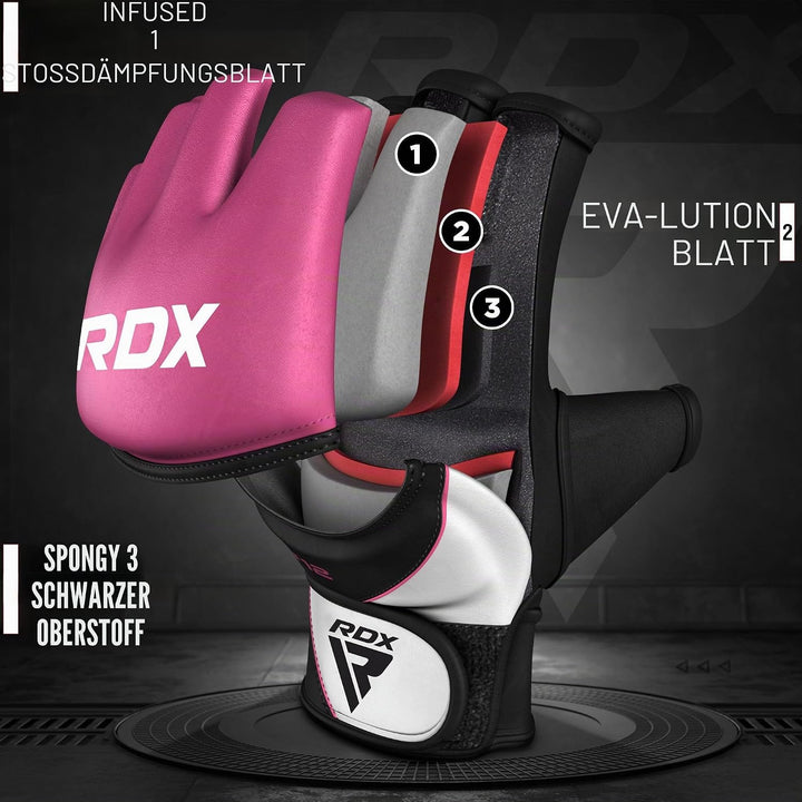 RDX Profi MMA Handschuhe Grappling Sparring Training, Maya Hide Leder, Kickboxen Kampfsport Gepolste