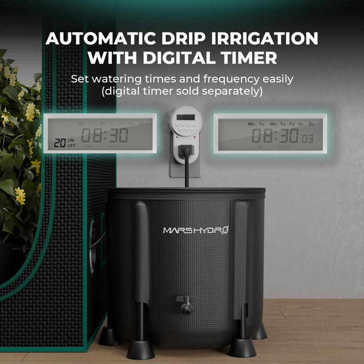 MARS HYDRO Automatische Bewässerung Bewässerungssystem indoor mit Faltbarem 50L-Eimer, Verbesserter