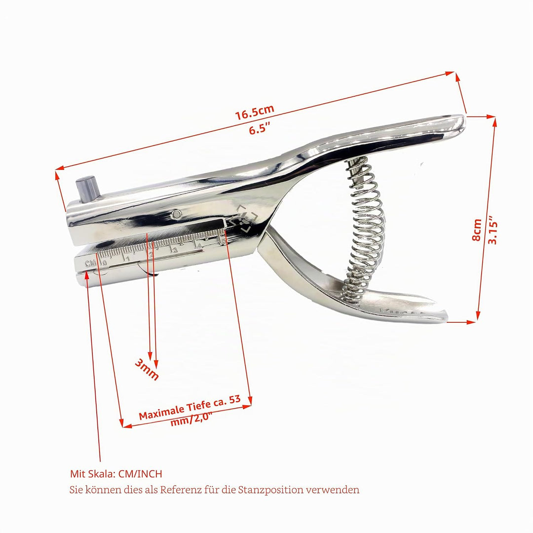 Kucaa 53mm tief erreichen 6mm Runde Kreisloch schwere handgehaltene Einzellochstanze für PVC-Karten
