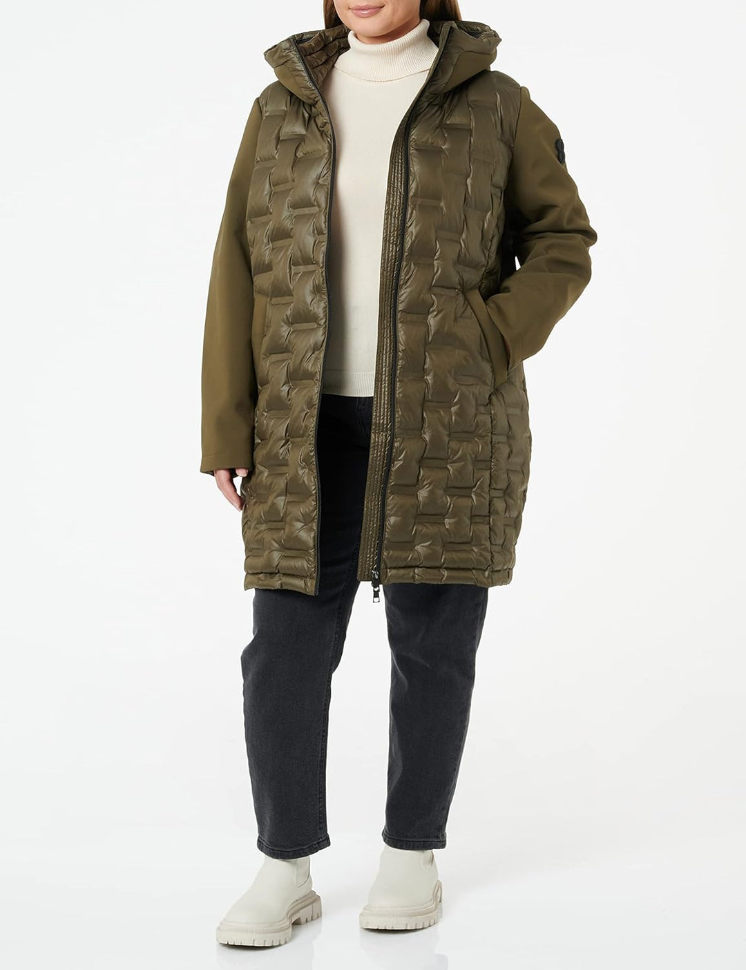 s.Oliver Damen Mantel Langarm 40 Khaki/Oliv, 40 Khaki/Oliv