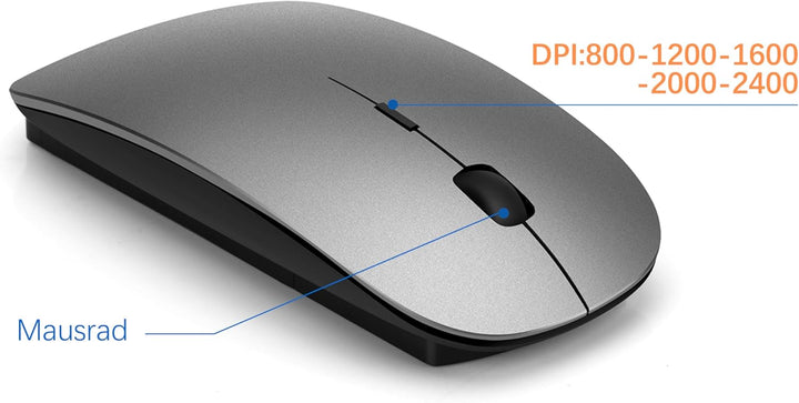 Tastatur Maus Set Ultra Slim, TopMate 2,4G Stille Compact USB 2400DPI Maus und Schissschalter Tastat