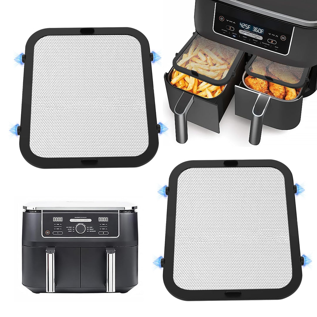 2 Stück Edelstahl Spritzschutz für Ninja Foodi Max Dual Zone AF400EU & AF451EU Heissluftfritteuse, M