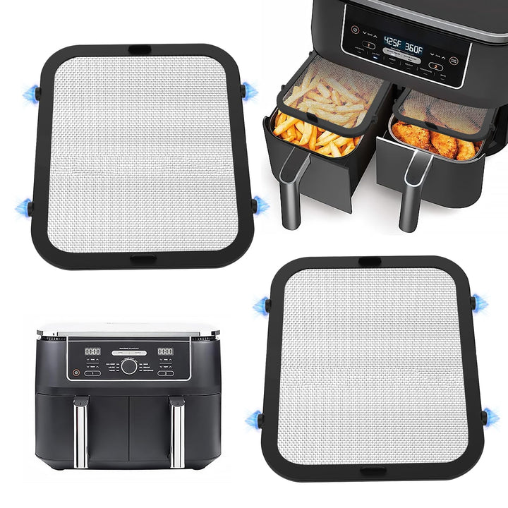 2 Stück Edelstahl Spritzschutz für Ninja Foodi Max Dual Zone AF400EU & AF451EU Heissluftfritteuse, M