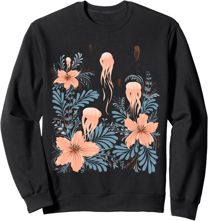 Ukrainische Vyshyvanka, niedliches Blumenmuster, Vintage-Stil, Qualle zum Tag der Erde Sweatshirt