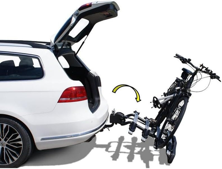 Fahrradträger für 4 Räder für Anhängerkupplung AHK - abklappbar Kupplungsträger mit Schnellkupplung