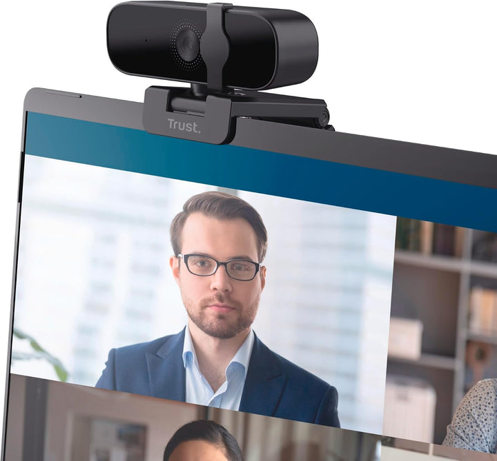 Trust Oran 1080p Webcam PC, Full HD USB Web Cam mit Blickschutzfilter, PC Kamera mit Mikrofon, Fixfo