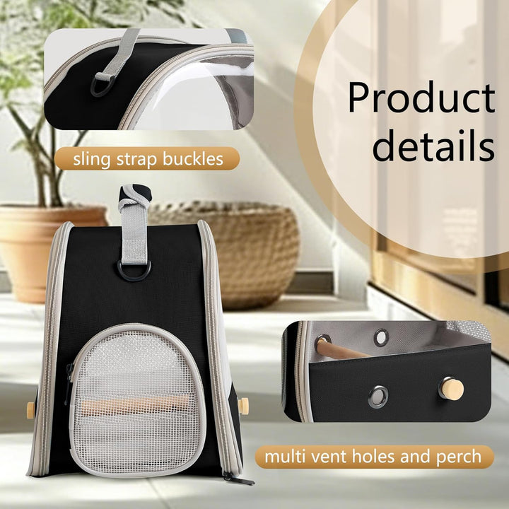 Interfashioner® Transporttasche für kleine Vögel, tragbarer Vogelkäfig für Papageien, Sittiche, Well