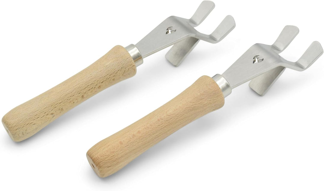 Universal-Griffe | Grillrostheber aus Edelstahl | abnehmbar - robust für alle Grillroste (Stäbe von