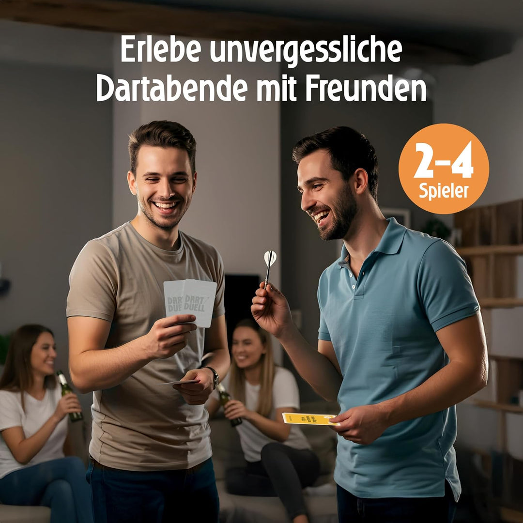 Creatastic - Dart Duell Kartenspiel, Dart Zubehör Kartenspiele Geschenk, 48 Aufgaben in 3 Schwierigk