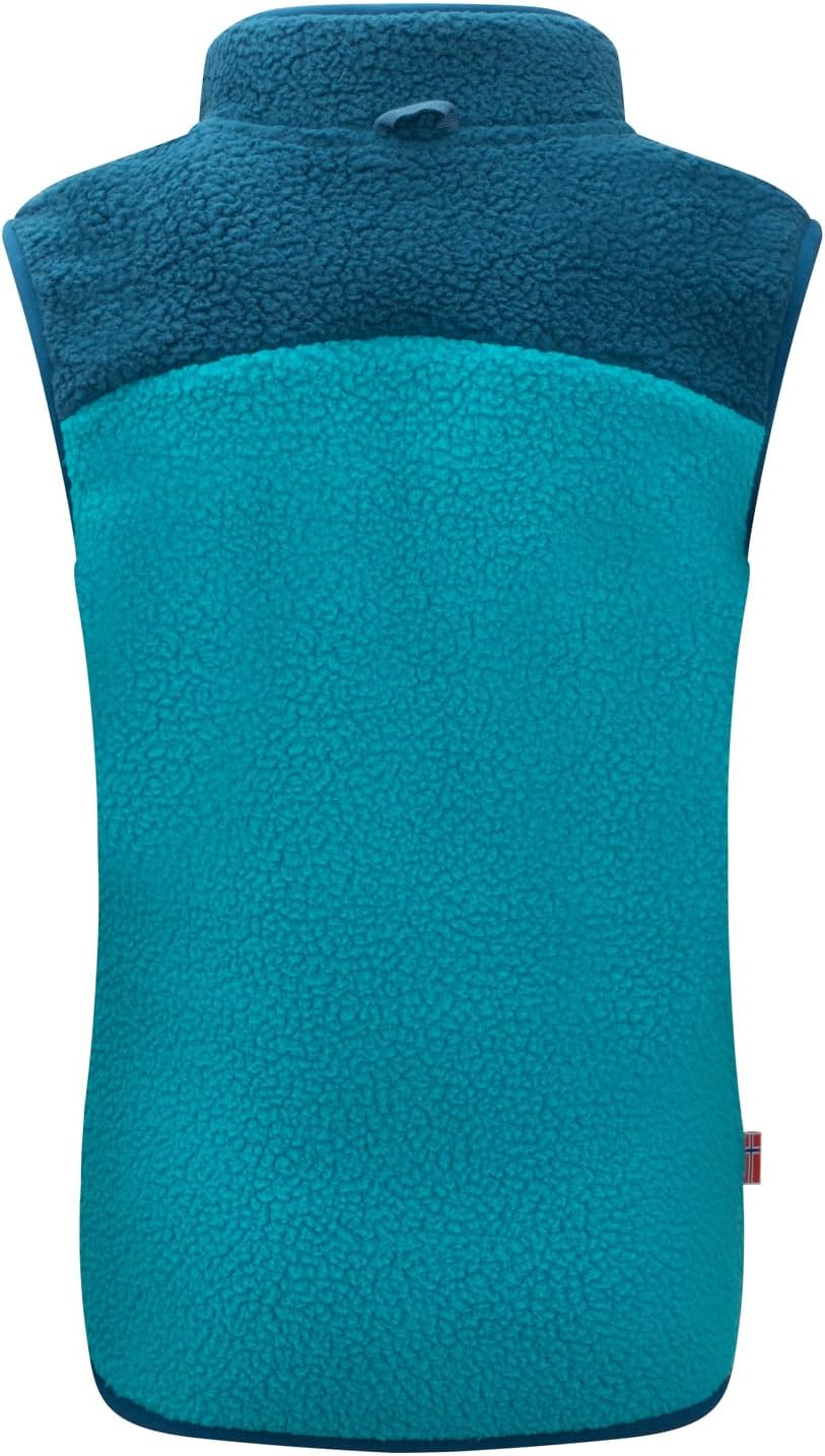 Trollkids Kinder Fleeceweste Hemsedal, 98 Dark Turquoise/Madeira Blue/Bright Berry