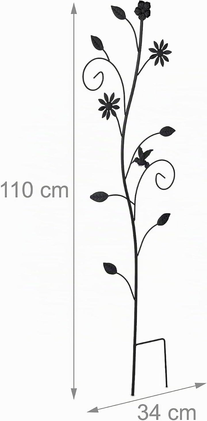 Relaxdays Rankhilfe, 2er Set, Blumendesign, Rosengitter, HBT: 110x34x1 cm, Metall, freistehend, Pfla