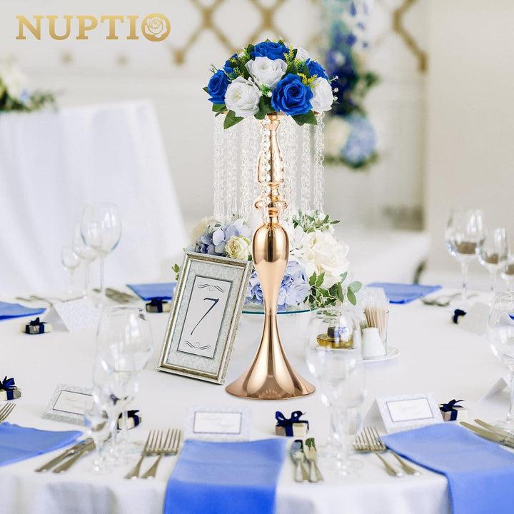 NUPTIO Künstliche Blume Ball Tafelaufsätze: 6 Stück Königsblau Gefälschte Blumen Rosen Bälle 24cm Du