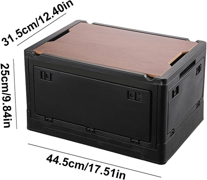 30l/50l Outdoor Camping Storage Box | Four-sided Side Door Camping Box | Wooden Cover Outdoor Storag