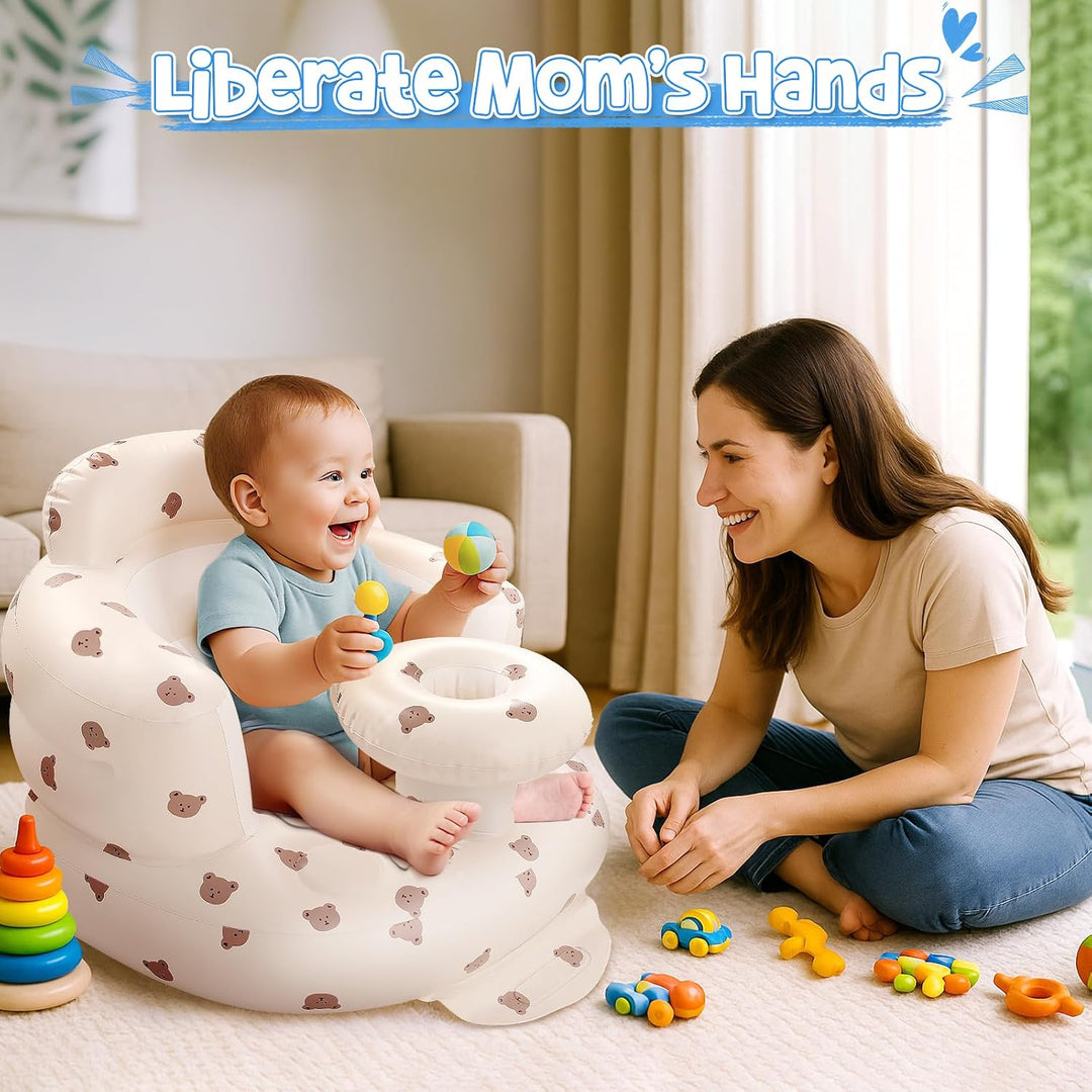 Arscniek Aufblasbare Babyschale für Säuglinge zum Sitzen, Baby Sit Up Stuhl für Babys ab 3 Monaten m