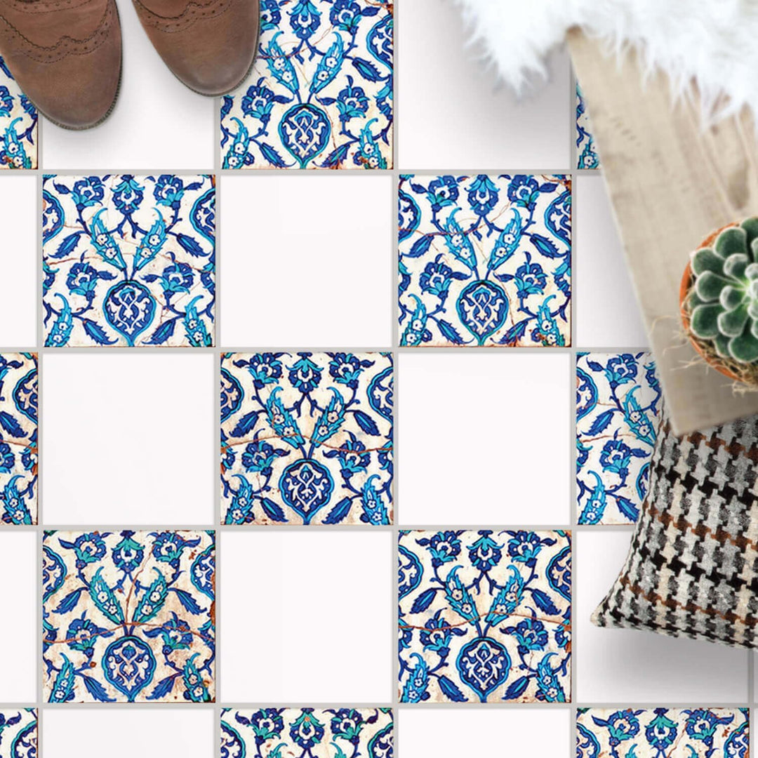 Fliesen Mosaik [ Fliesen Folie für Boden ] - Sticker Aufkleber Folie für Bodenfliesen - Bad oder Küc