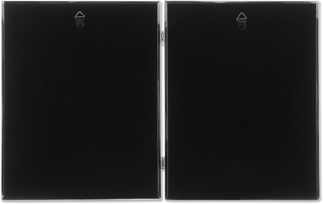 Lawrence Frames Doppel-Bilderrahmen, 20,3 x 25,4 cm, mit Scharnier und Perlenbordüre Silber 8x10 Dou
