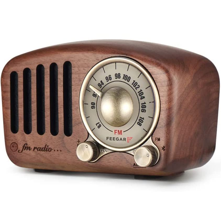 Radio Feegar Retro Bluetooth Lautsprecher,Vintage FM Radio mit altmodischem klassischem Stil,Starke