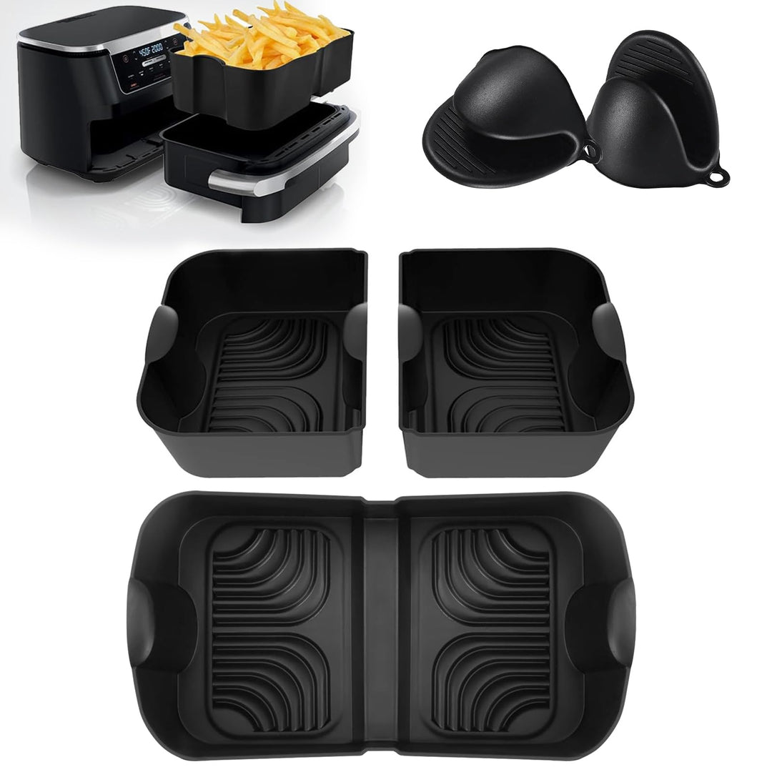 Heissluftfritteuse Zubehör Set für Ninja Foodi Flexdrawer 10,4 l AF500DE, Verbessert und Verdickt Si