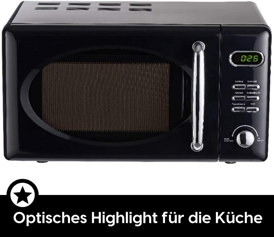 Wolkenstein Retro Stand Mikrowelle WMW720 SC I 700W Mikrowellenleistung I 20L Garraum I5 Leistungsst