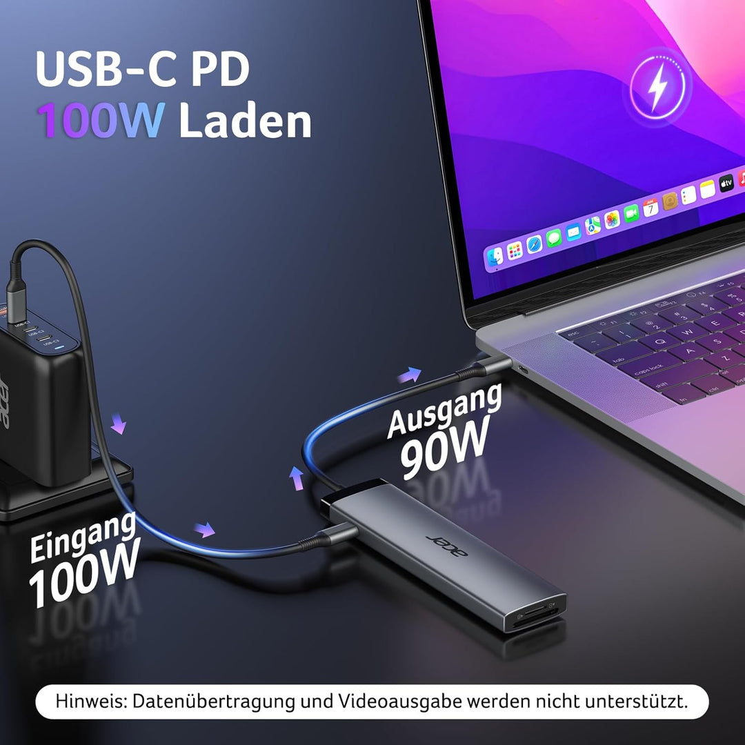 acer 8 in 1 USB C Hub, 10Gbps USB-C auf HDMI Adapter 4K@60Hz, Dockingstation mit 2×USB-C 3.2, 2×USB