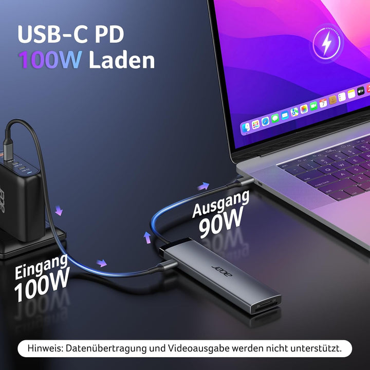 acer 8 in 1 USB C Hub, 10Gbps USB-C auf HDMI Adapter 4K@60Hz, Dockingstation mit 2×USB-C 3.2, 2×USB