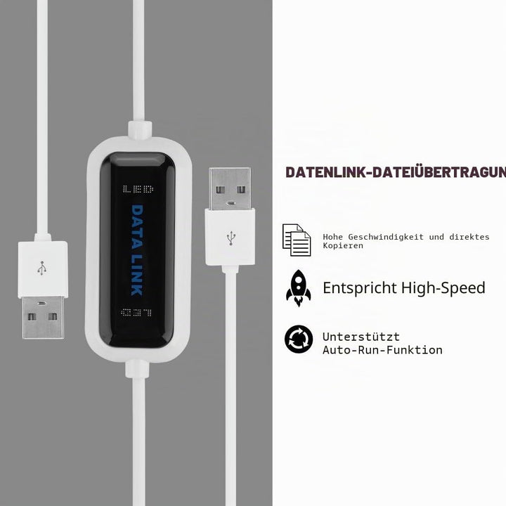 Datenkabel USB 2.0 PC zu PC Linkkabel,High-Speed USB 2.0 Link-Kabel Daten Kabel Verbindungskabel,USB