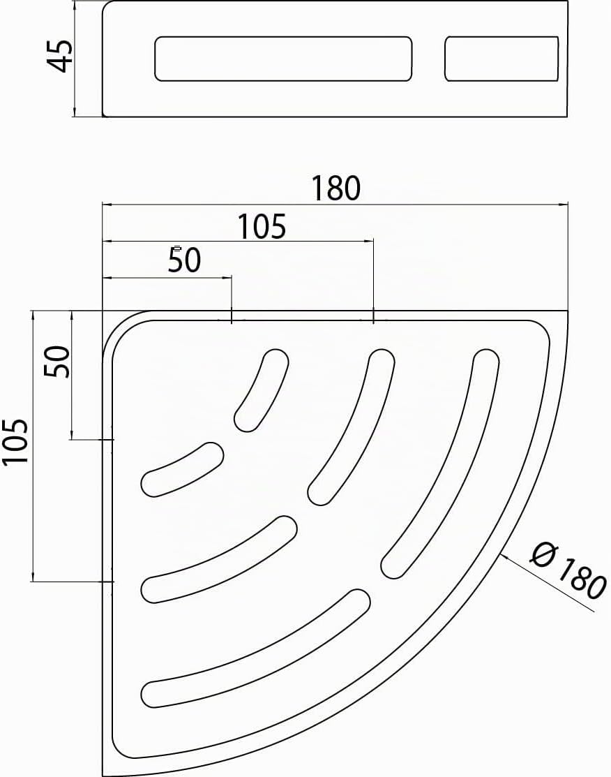 EMCO system 2 Eckkorb mit Einsatz Eckmass 180mm, Chrom