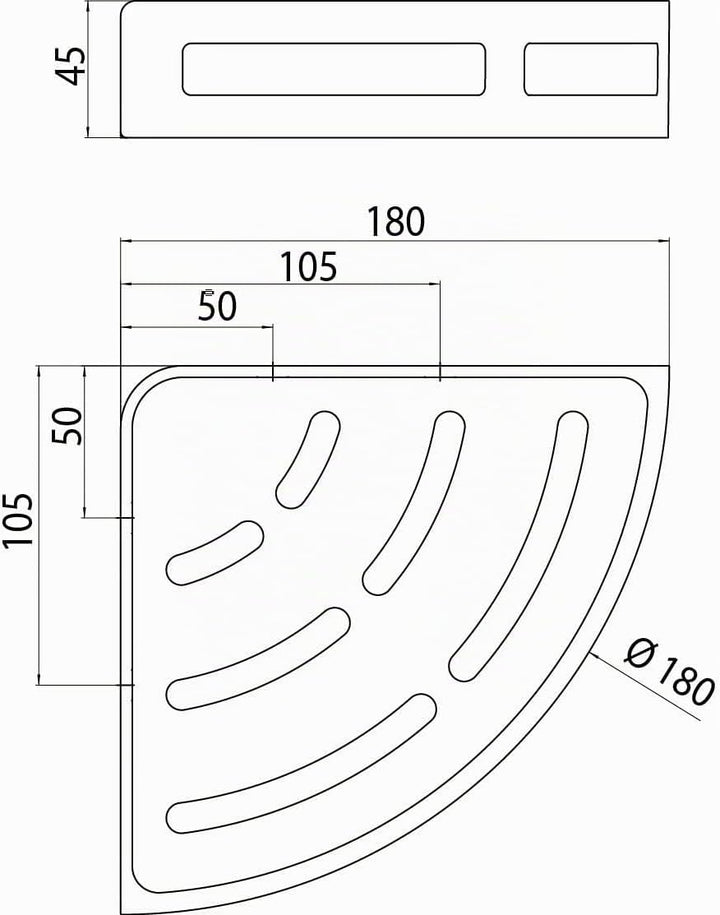 EMCO system 2 Eckkorb mit Einsatz Eckmass 180mm, Chrom