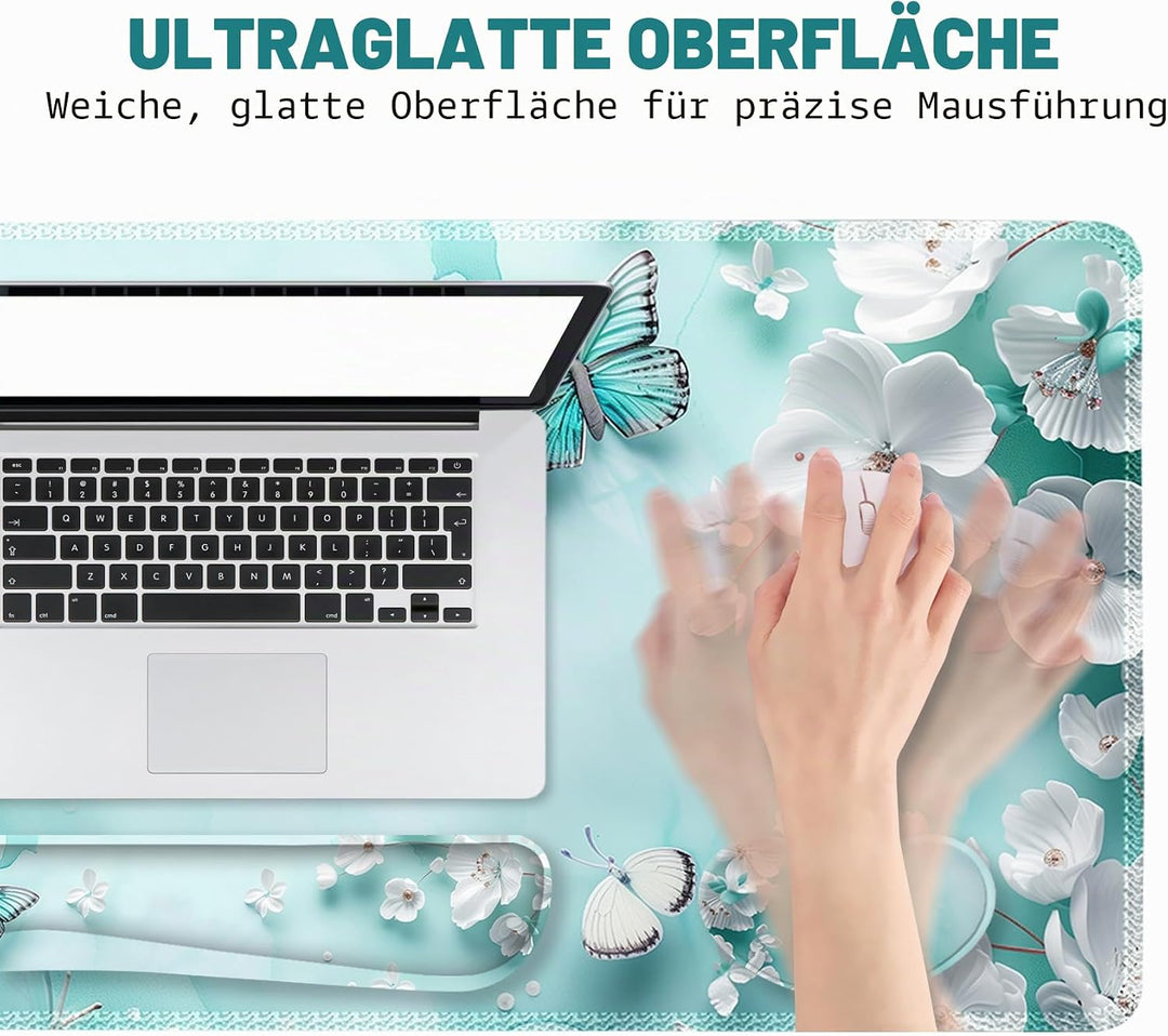 ToLuLu Grosses Mauspad-Set, Handgelenkauflage, Schreibtischunterlage für Tastatur und Maus, 4 Stück,