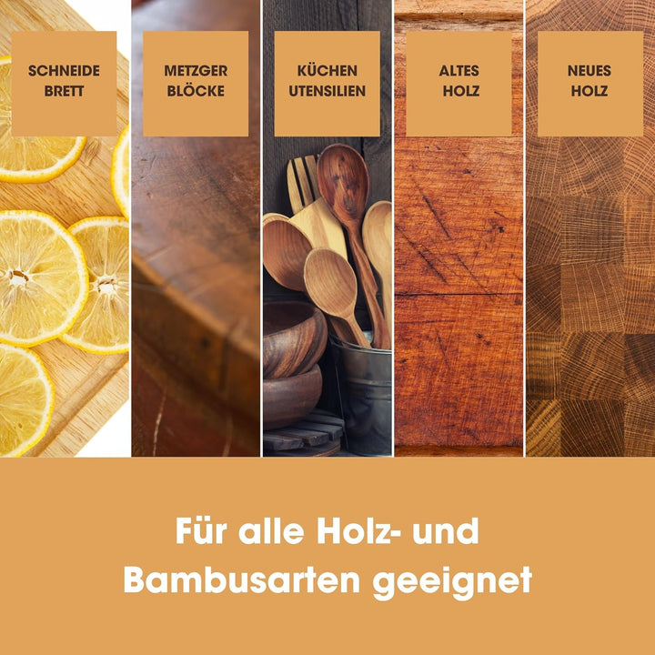 Furniture Clinic -Schneidebrett-Pflegeset, zum Reinigen, Pflegen und Schützen - Enthält: 250 ml Schn