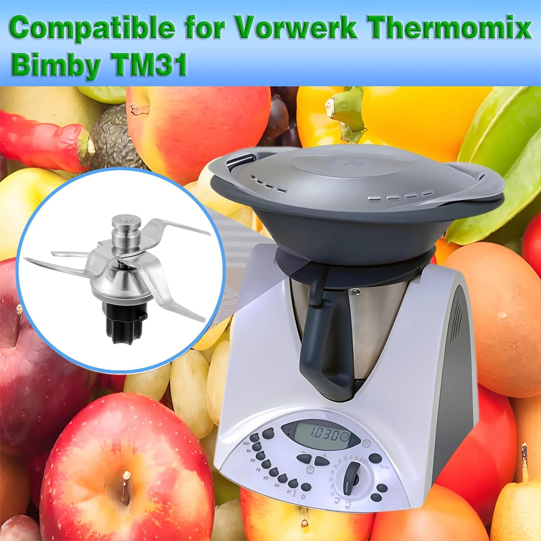 Edelstahl Mixerklinge kompatibel mit Vorwerk Thermomix TM31 | Mit Dichtung, Superscharfes hitzebestä
